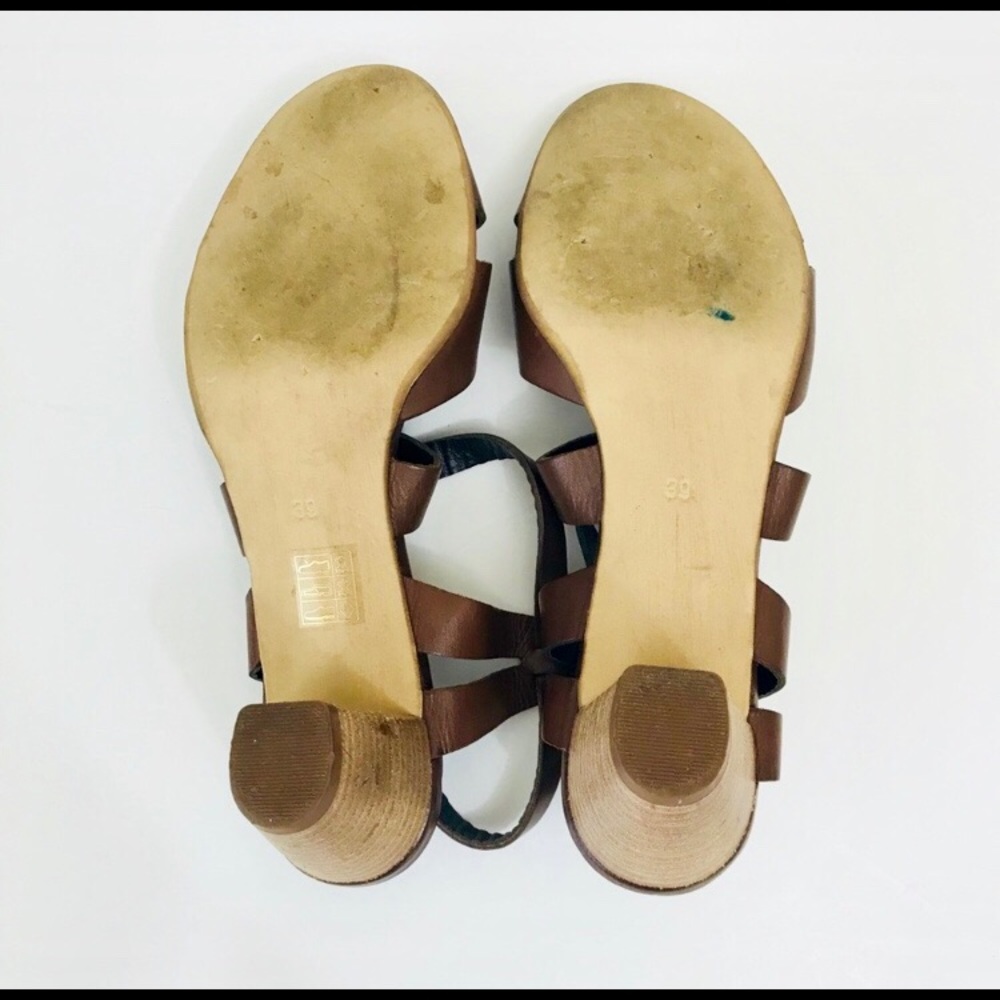 SOLD🚫Chocolate Ital Leather Block Heel Sandal - Picture 7 of 7